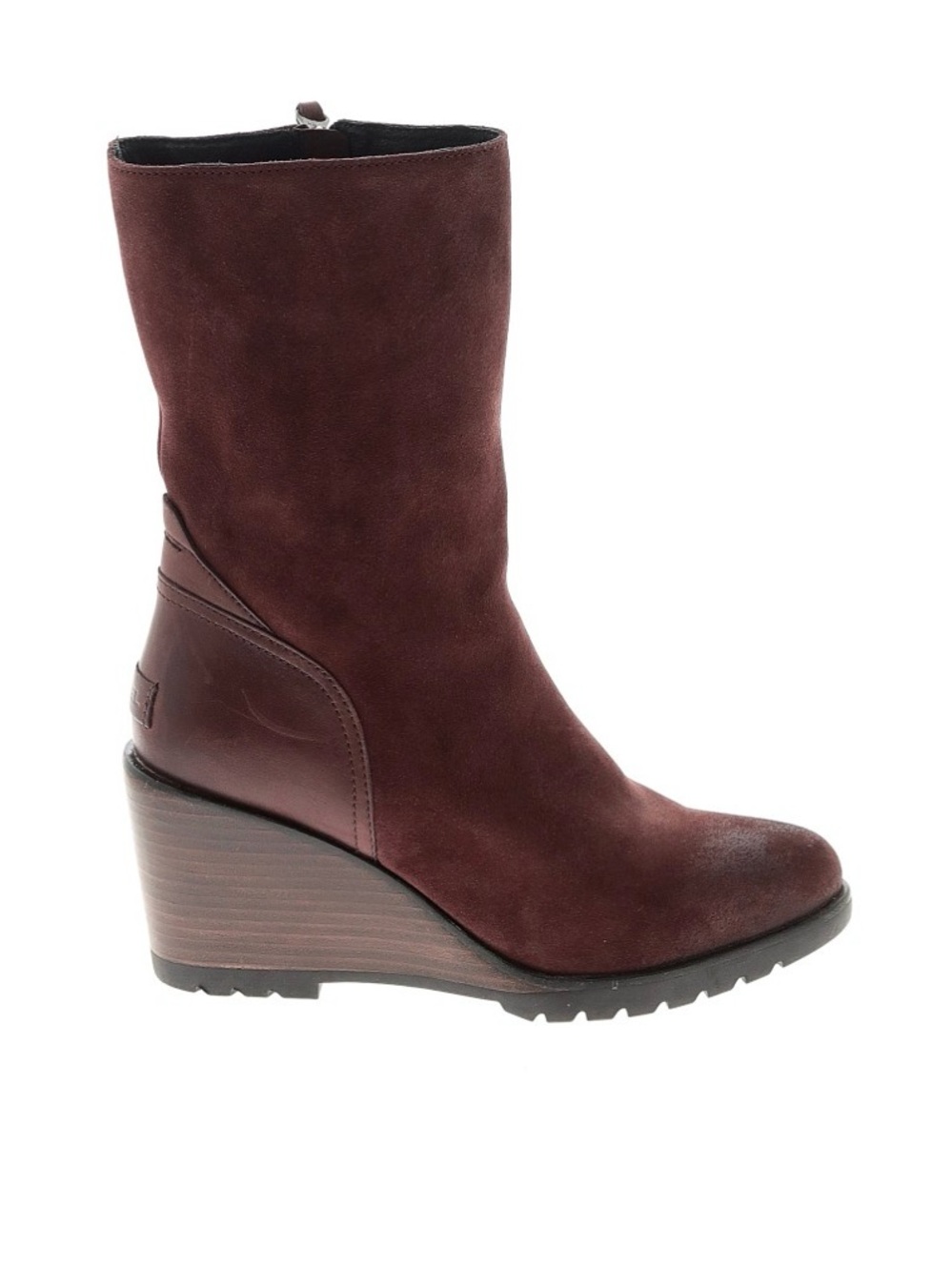 Sorel After Hours waterproof suede wedge boots in a burgundy size 9